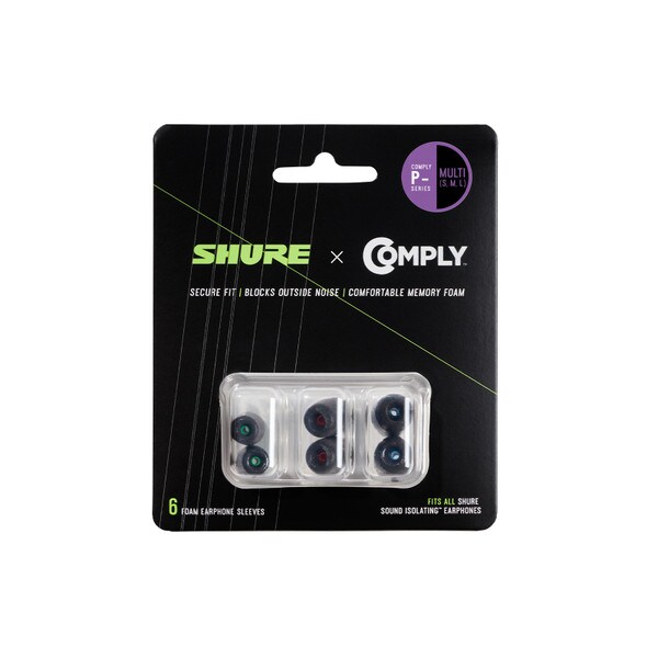 Main product image for Shure EACYPF-6KIT 6 Pack Multipack Kit P-Series Foam Sleeves for Earphones242-43917
